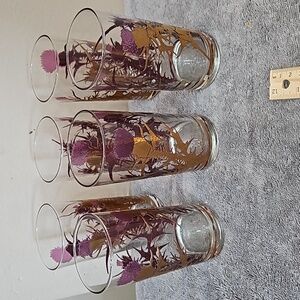 6 West Virginia Glass Gregory Duncan Thistle high ball glasses